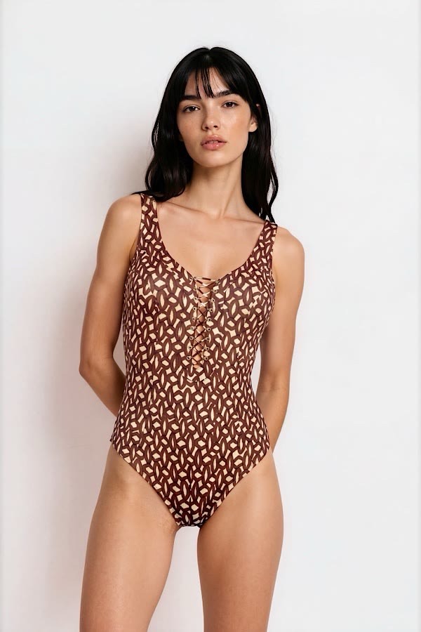 Terrae Lacing Swimsuit in ivory umber von MARYAN MEHLHORN