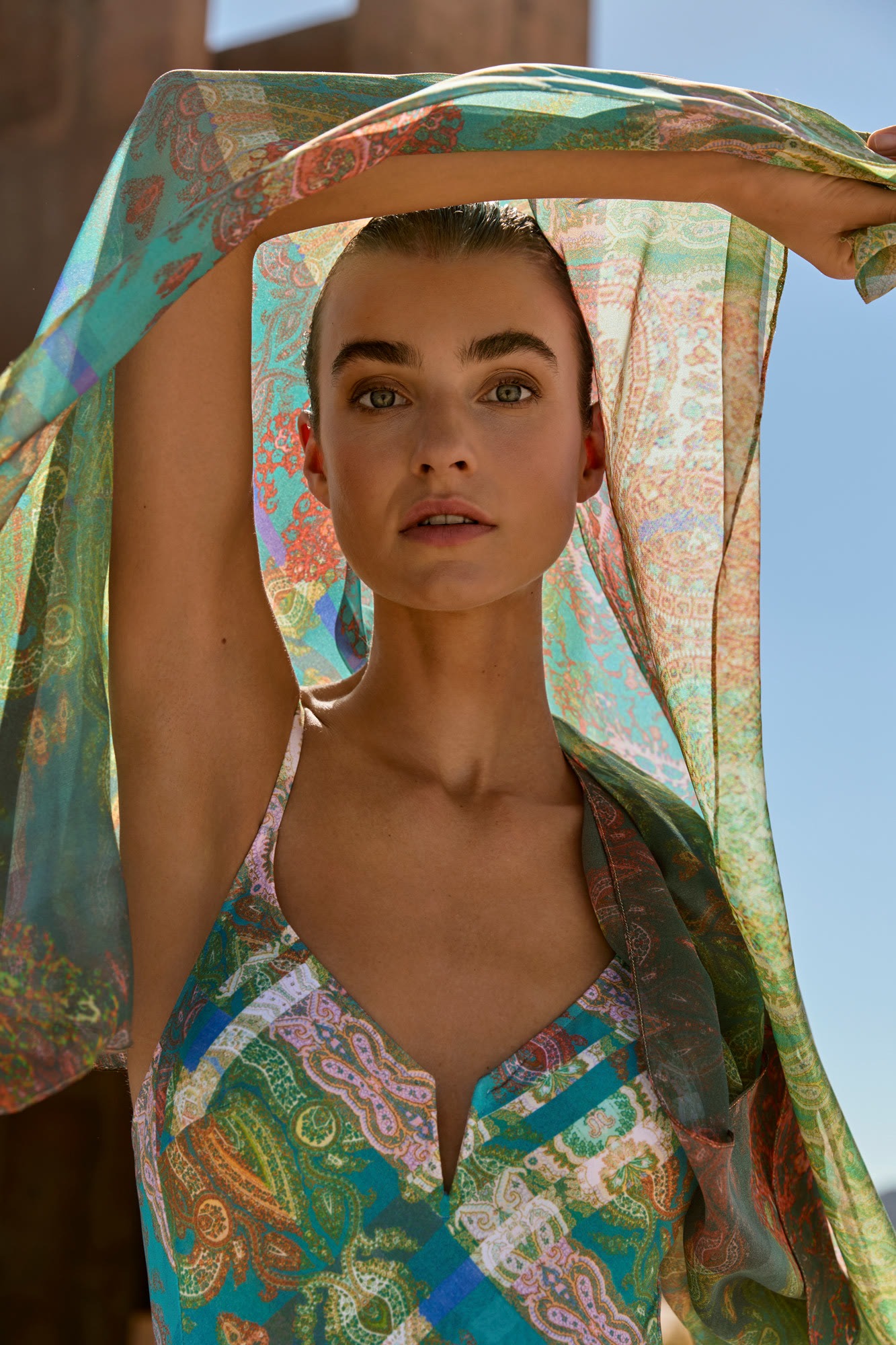 Eternity Tie-Front Swimsuit in eternal blue by MARYAN MEHLHORN