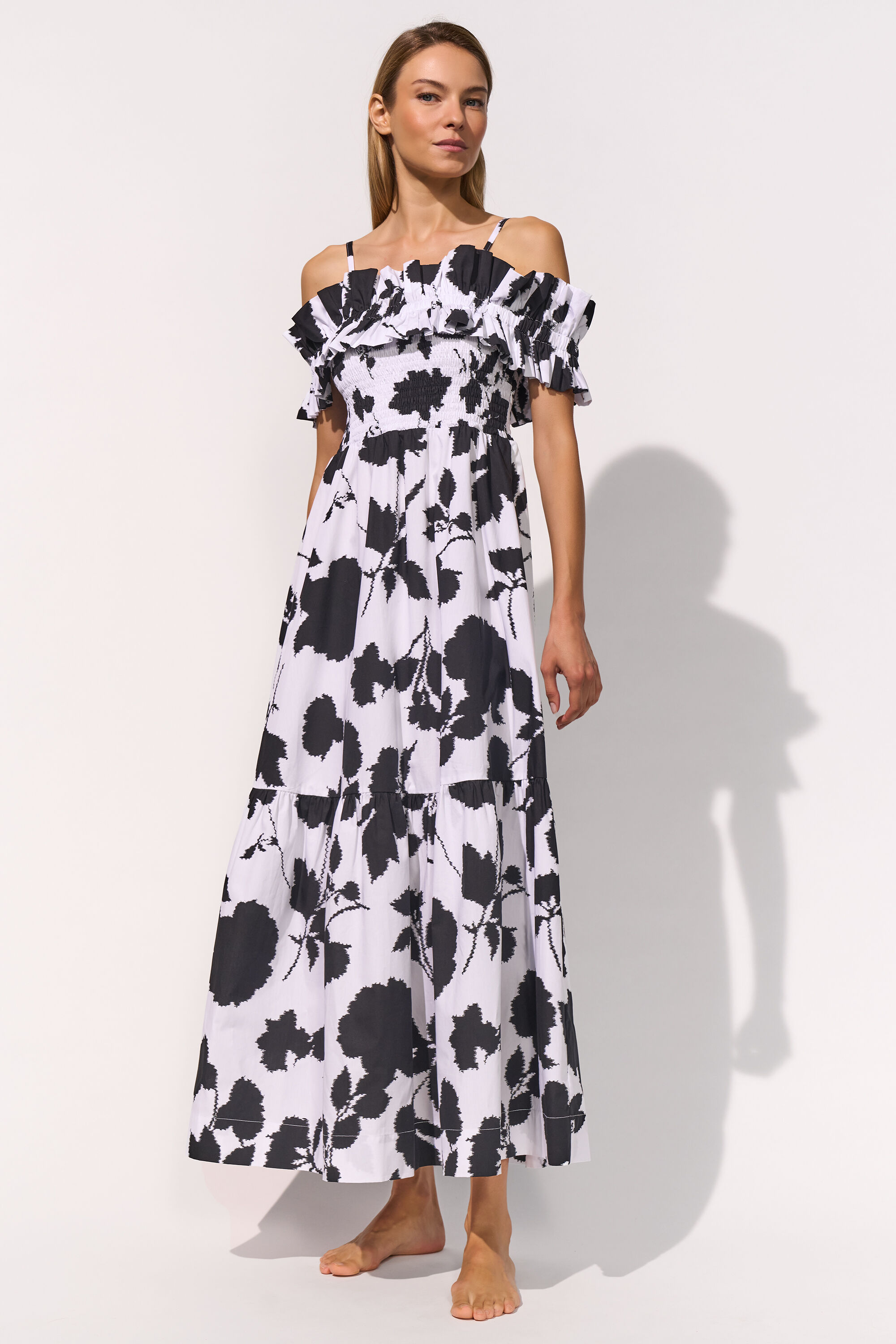 Florascape Dress - 704 - cream black | MARYAN MEHLHORN
